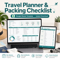 Travel Planner & Packing Checklist â€” Google Sheets template cover