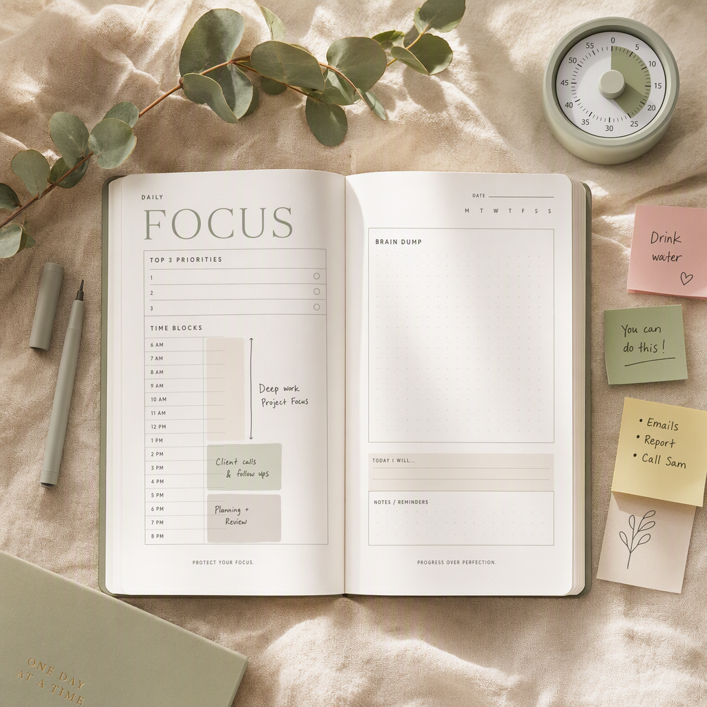 The Focus Planner — ADHD-Friendly Daily Pages